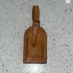 Louis Vuitton Tan Leather Luggage Tag